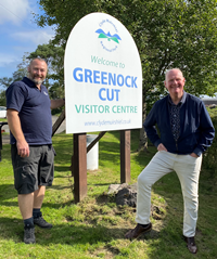 Greenock Cut Visitor Centre senior Inverclyde Council ranger Mike Holcombe with Councillor Michael McCormick